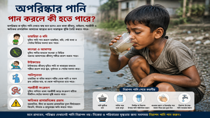 অপরিষ্কার পানি পান করলে বাড়তে পারে যেসব রোগ, জানুন কীভাবে নিরাপদ থাকবেন